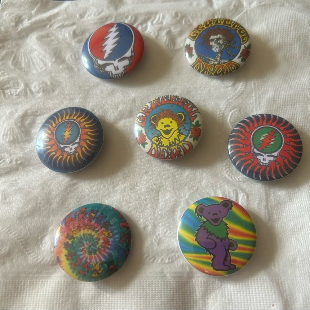 Grateful Dead Colorful Button Set - Picture 2 of 4
